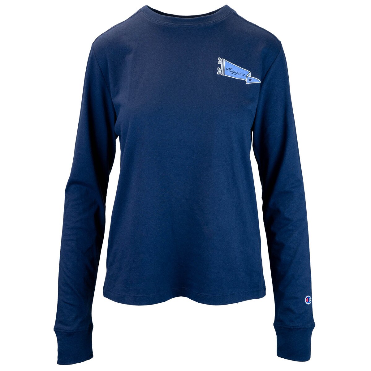 champion aggie cheer navy women's long-sleeve t-shirt